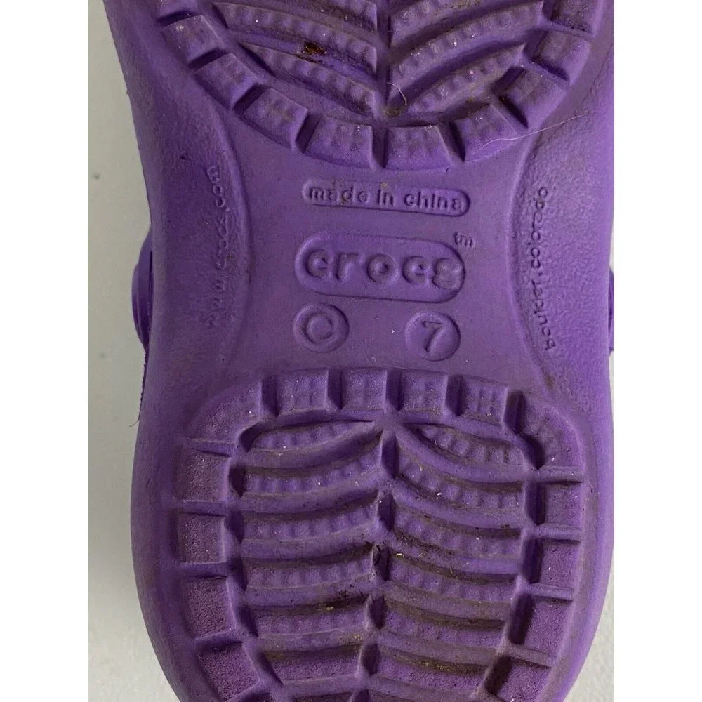 Crocs Baby Girls Sandals Purple Round toe Slip On Top Strap C 7